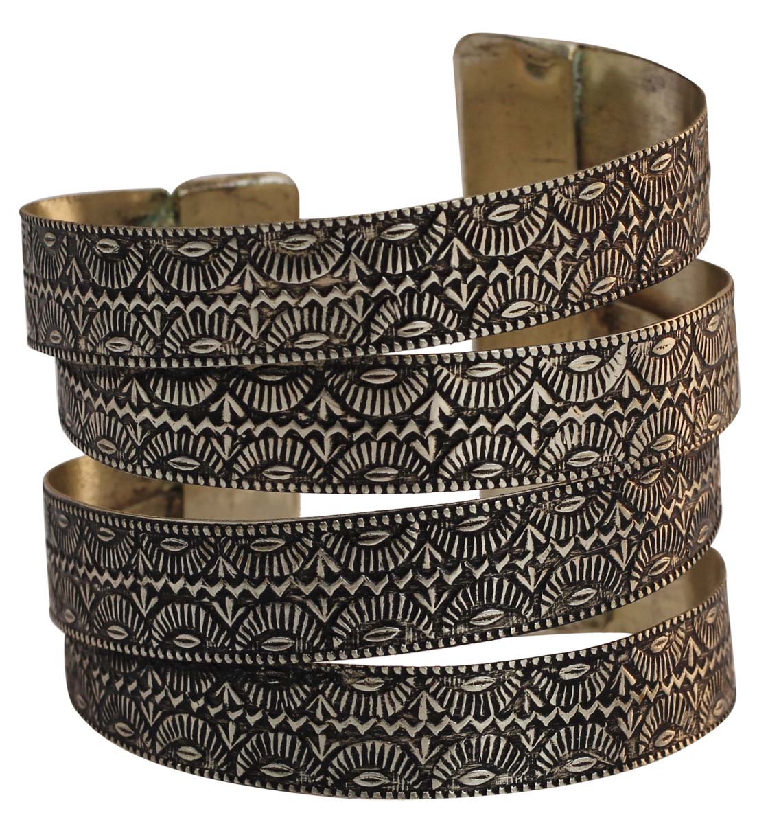 Buy Bracelets in Bulk – Cuff Bracelet – Cast in Brass – Silver Plated with Black Antique Finish – Symmetric Patterning – Wholesale Bulk Bracelets 